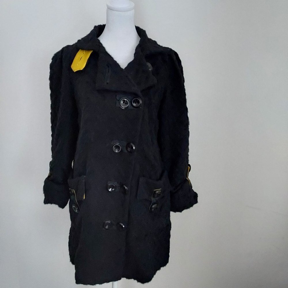 Diane von Furstenberg Double Button Alpaca Wool Blend Pea coat